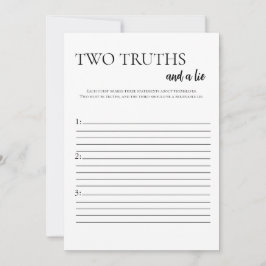 Minimalistische twee waarheden en een leugen Vrijg Kaart
