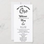 Minimalistische twee worden één wit huwelijksprogr (Voorkant)