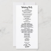 Minimalistische twee worden één wit huwelijksprogr (Achterkant)