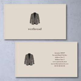 Minimalistische tweedehands kledingwinkel visitekaartje