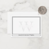 Minimalistische tweedelige monogram kaart voor kop notitiekaartje (Voorkant / Achterkant in situ)