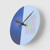 Minimalistische tweekleurige blauwe klok (Hoek)