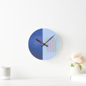 Minimalistische tweekleurige blauwe klok (Huis)