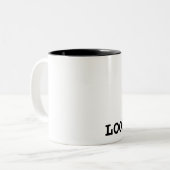 Minimalistische Tweekleurige Mok met Typografische (Voorkant links)