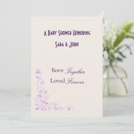 Minimalistische Tweeling Liefde Baby Shower Kaart