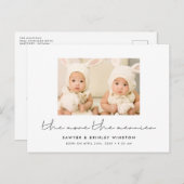 Minimalistische tweelinggeboorte Hoe meer de beter Briefkaart (Voorkant / Achterkant)