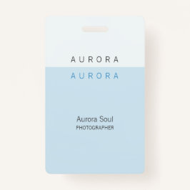 Minimalistische tweetonige blauwe naambadge badge