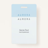 Minimalistische tweetonige blauwe naambadge badge (Achterkant)