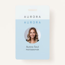 Minimalistische tweetonige blauwe naambadge ID-bad Badge