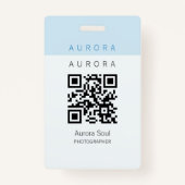 Minimalistische tweetonige blauwe naambadge ID-bad Badge (Achterkant)