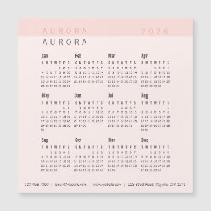 Minimalistische tweetonige roze magnetische kalend