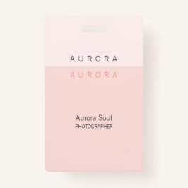 Minimalistische tweetonige roze naambadge badge