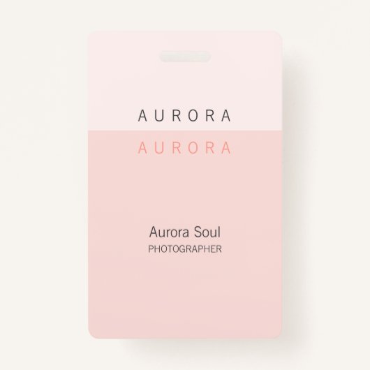 Minimalistische tweetonige roze naambadge badge (Voorkant)