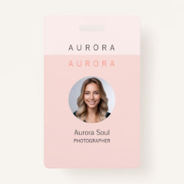 Minimalistische tweetonige roze naambadge badge