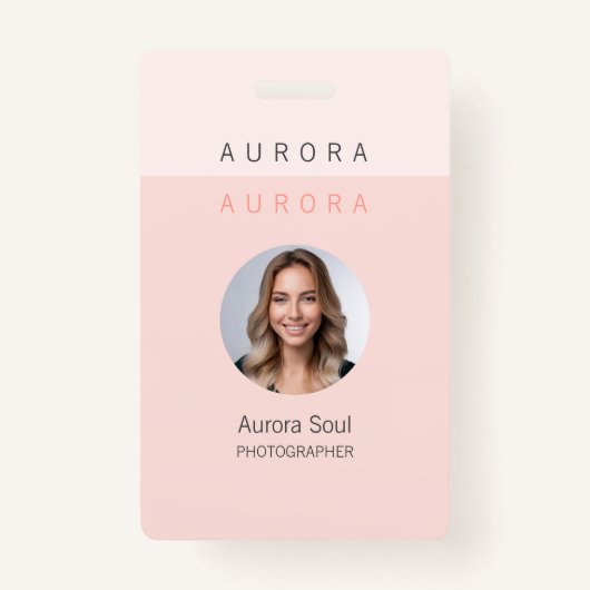 Minimalistische tweetonige roze naambadge badge (Voorkant)