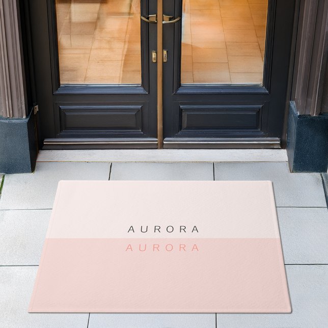 Minimalistische tweetonige roze welkomstdeurmat deurmat (Creator heeft geüpload)