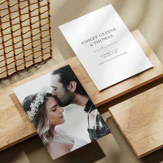 Minimalistische tweezijdige foto Opslaan van de da Save The Date