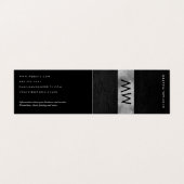 Minimalistische tweletterige monogram nep leer lux visitekaartje (Buitenkant ongevouwen)