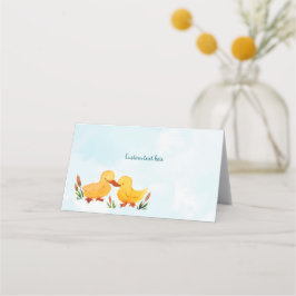 Minimalistische Twin Baby Duck Place-kaarten Plaatskaartje
