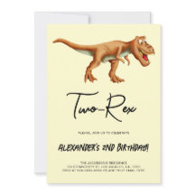 Minimalistische Two-Rex Dinosaurus Verjaardagsfees
