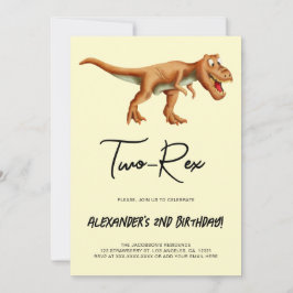 Minimalistische Two-Rex Dinosaurus Verjaardagsfees Kaart