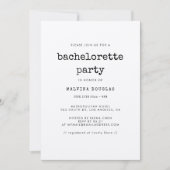  minimalistische typemachelorette kaart (Voorkant)