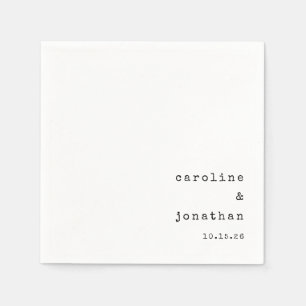 Minimalistische typemachine Aangepaste Koppelnamen Servet