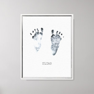 Minimalistische typemachine Aangepaste naam Baby v Canvas Afdruk