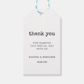  minimalistische typemachine bruiloft cadeaulabel (Voorkant)