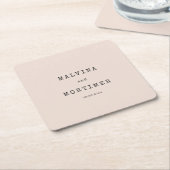 minimalistische typemachine bruiloft kartonnen onderzetters (Schuin)