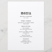 minimalistische typemachine bruiloft menu (Voorkant)