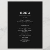 minimalistische typemachine bruiloft menu (Voorkant)