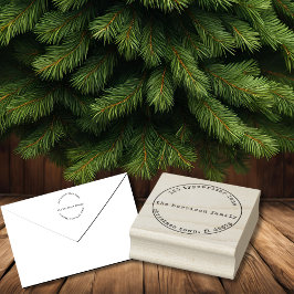 Minimalistische typemachine Christmas Wood Art Sta Rubberstempel