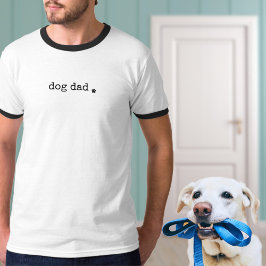 Minimalistische typemachine Dog Dad Paw Print T-sh T-shirt