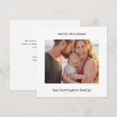 Minimalistische typemachine foto vakantiekaart feestdagenkaart (Voorkant / Achterkant)