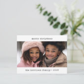 Minimalistische typemachine Kerstmis Feestdagenkaart (Staand voorkant)