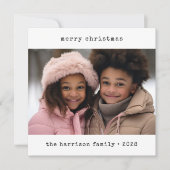 Minimalistische typemachine Kerstmis Feestdagenkaart (Voorkant)