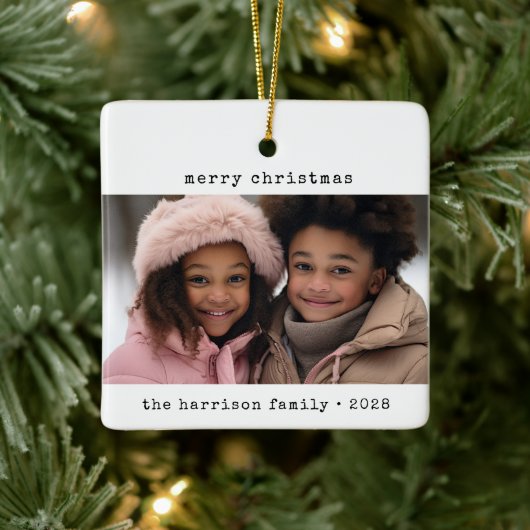 Minimalistische typemachine Kerstmis Keramisch Ornament (Boom)