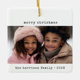 Minimalistische typemachine Kerstmis Keramisch Ornament