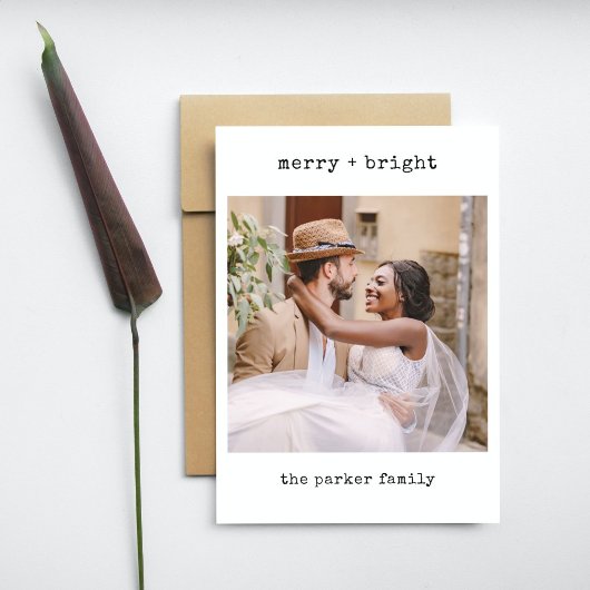 Minimalistische typemachine | Prettig kerstfeest m Feestdagenkaart