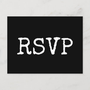 minimalistische typemachine RSVP Briefkaart