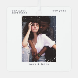 Minimalistische typemachine   Stijlvolle kerstfoto Metalen Ornament