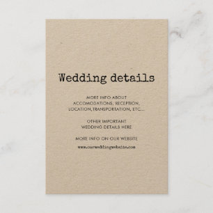 minimalistische typemachine trouwgegevens kaart