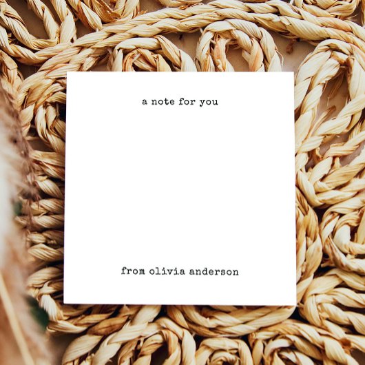 Minimalistische typemachine |  zwart-wit notitiekaartje