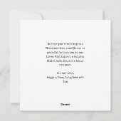 Minimalistische Typewriter familie fotocollage Feestdagenkaart (Achterkant)