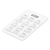 Minimalistische typewriter font kalender 2023 magneet (Linkerzijde)