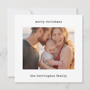 Minimalistische Typewriter Photo Holiday Kaart