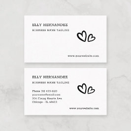 Minimalistische Typewriter Typografie Hart Logo Zw Visitekaartje