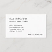 Minimalistische Typewriter Typografie Zwart-wit Visitekaartje (Achterkant)