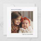 Minimalistische Typewriter Vrolijke Kerstfoto Feestdagenkaart (Voorkant)